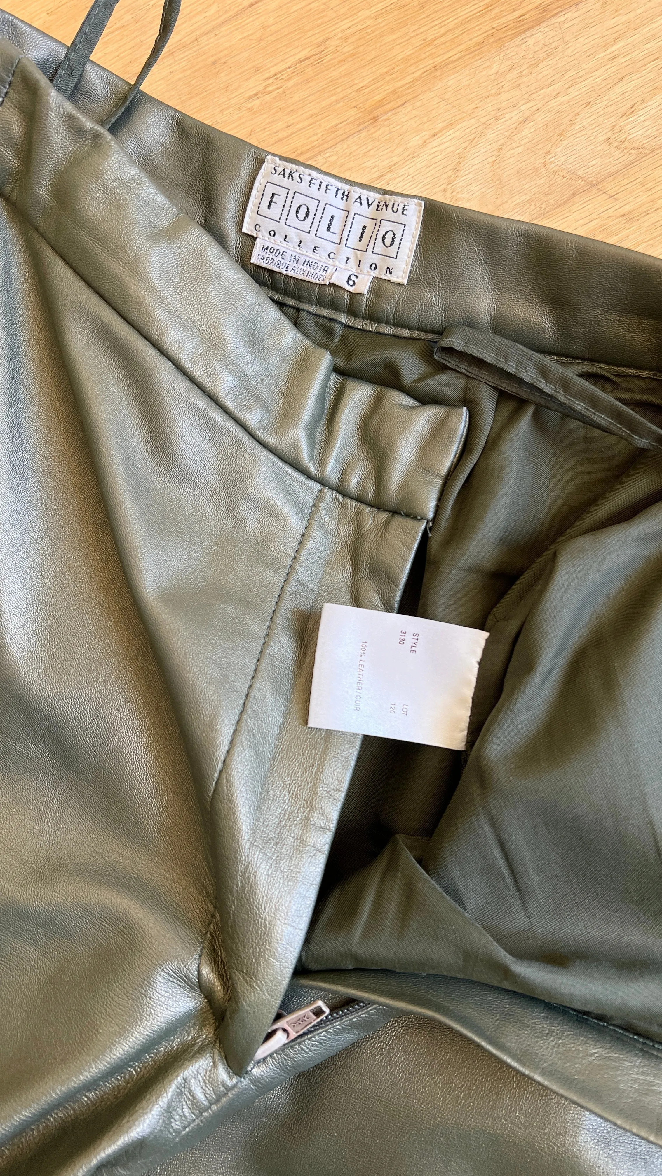 1980s Metallic Leather Pants | medium