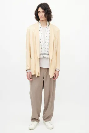 Beige Satin Blazer