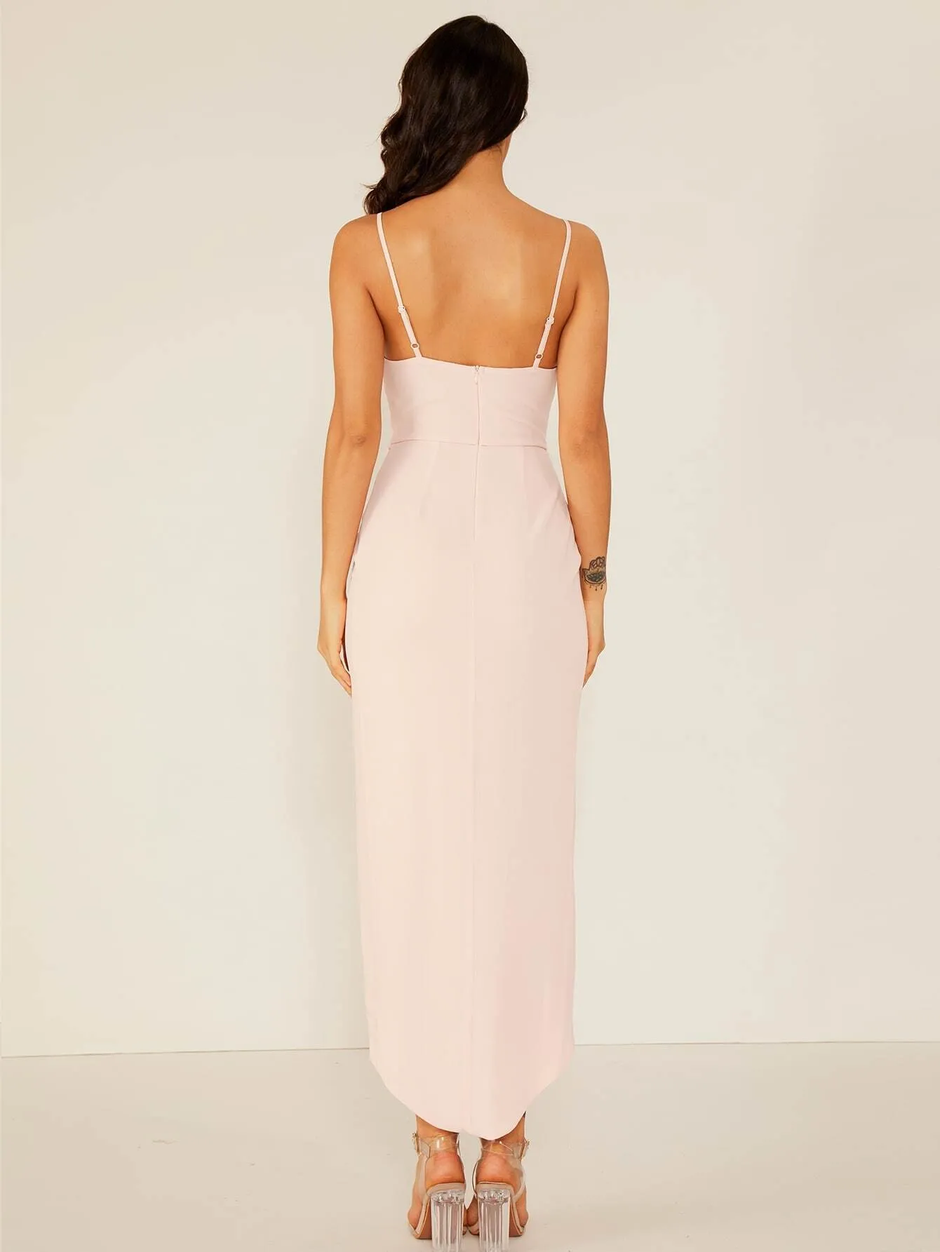 Double Crazy Asymmetrical Split Hem Slip Dress