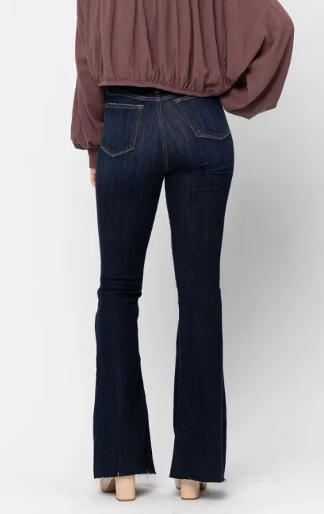 Judy Blue Raw Hem Flare Jeans