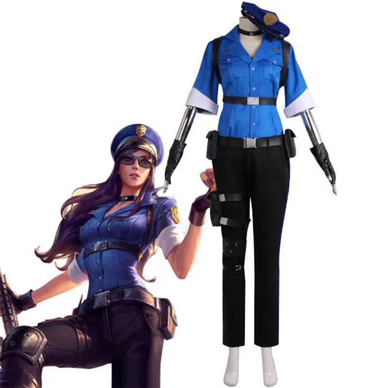 LOL Officer Caitlyn Cosplay Costume Halloween Costume