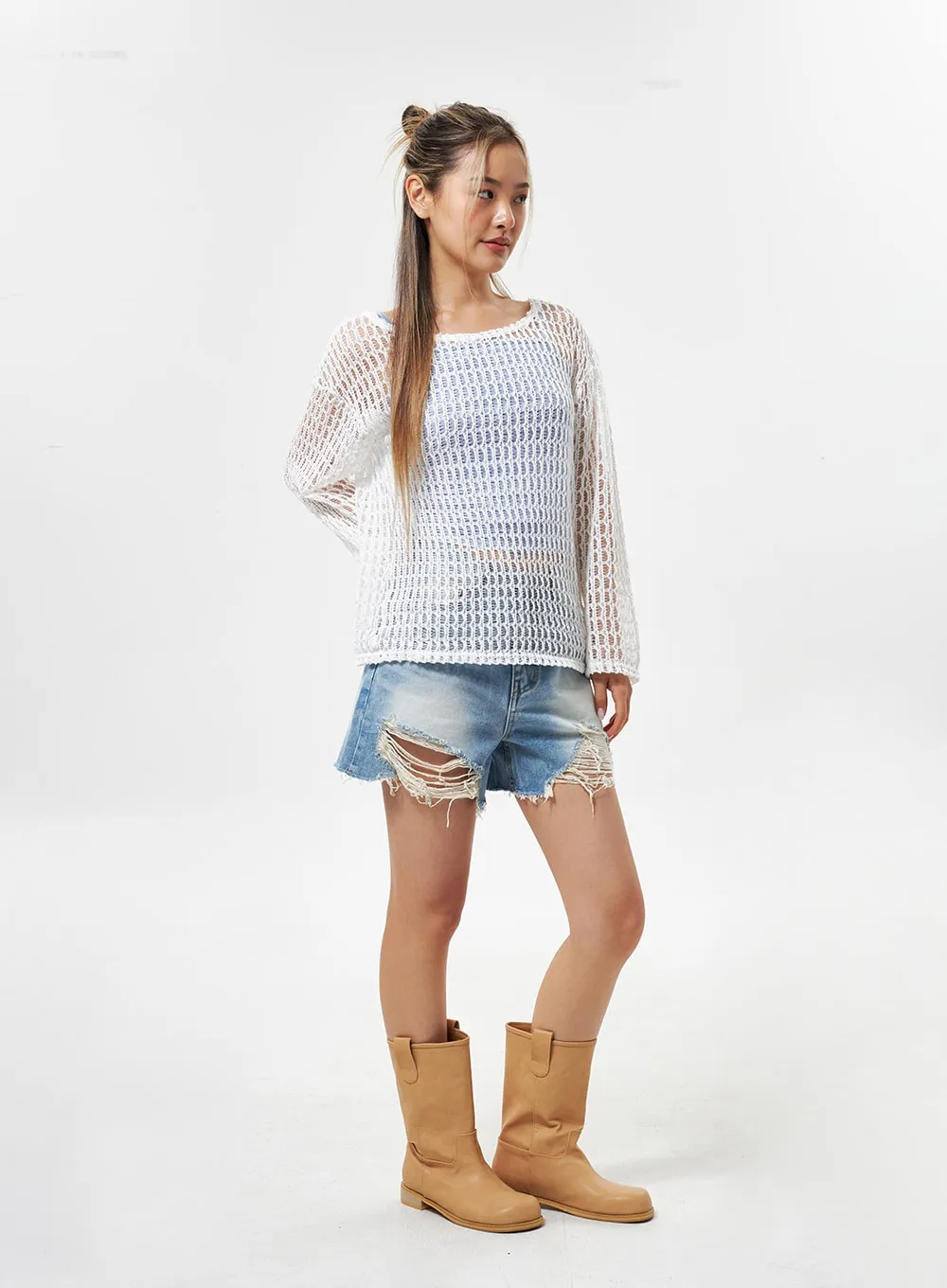 Ripped Hem Shorts CY331