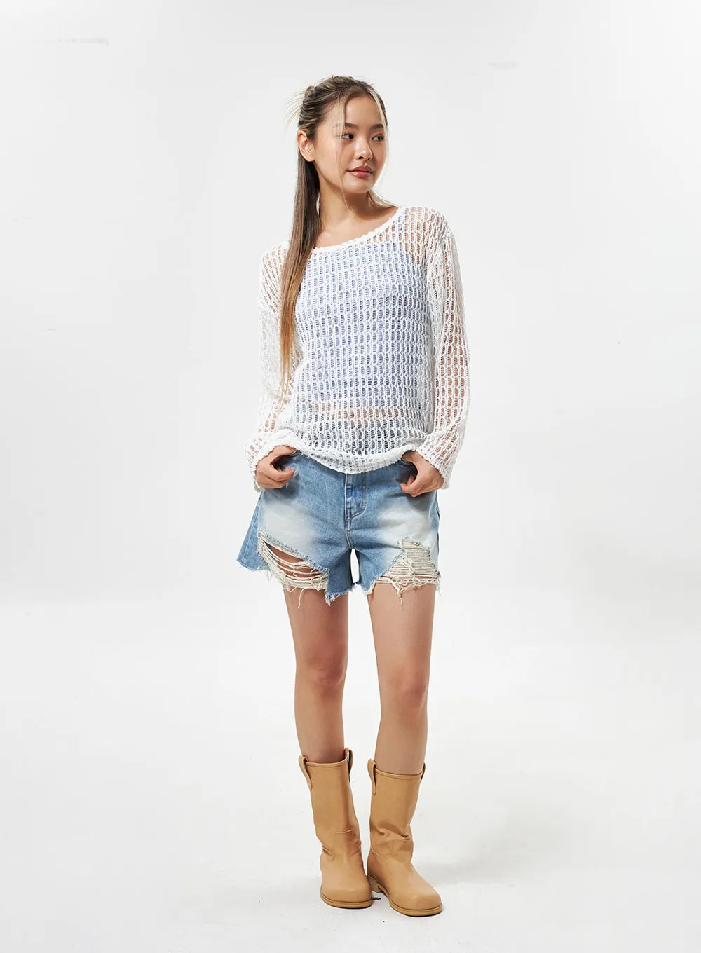 Ripped Hem Shorts CY331