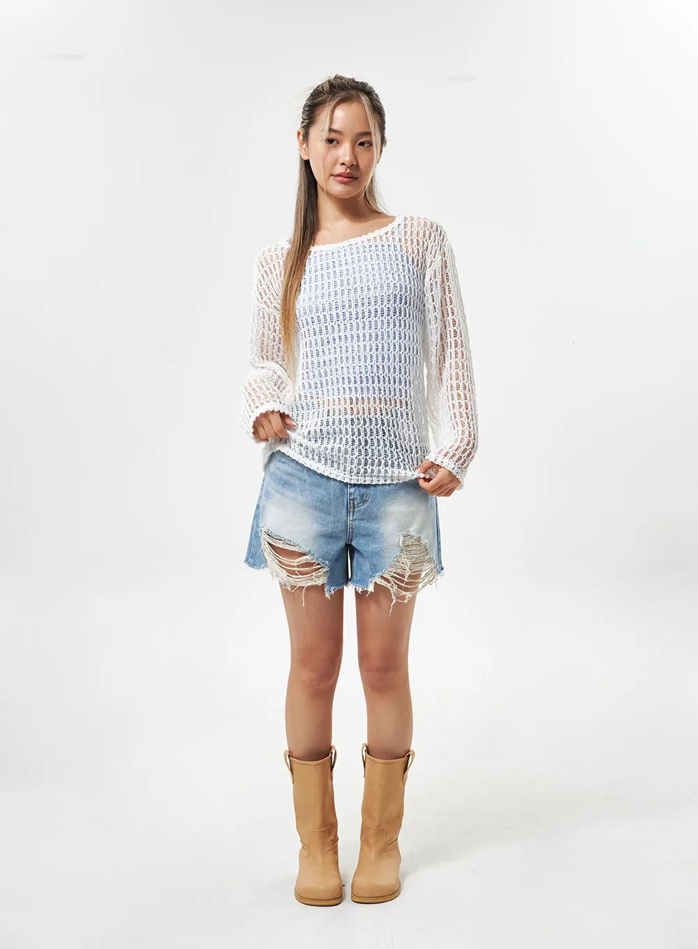 Ripped Hem Shorts CY331