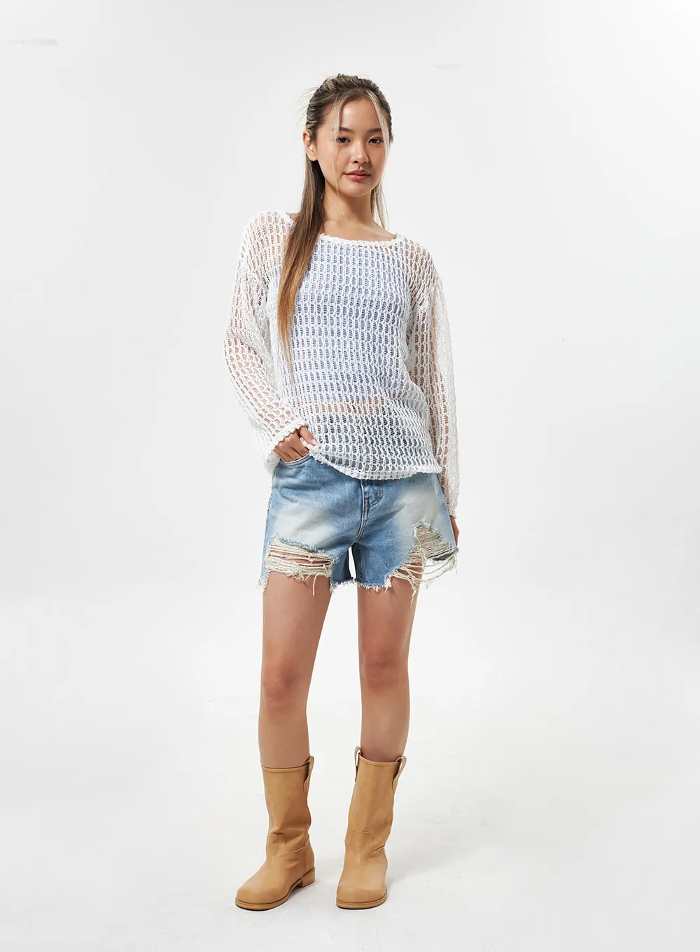 Ripped Hem Shorts CY331