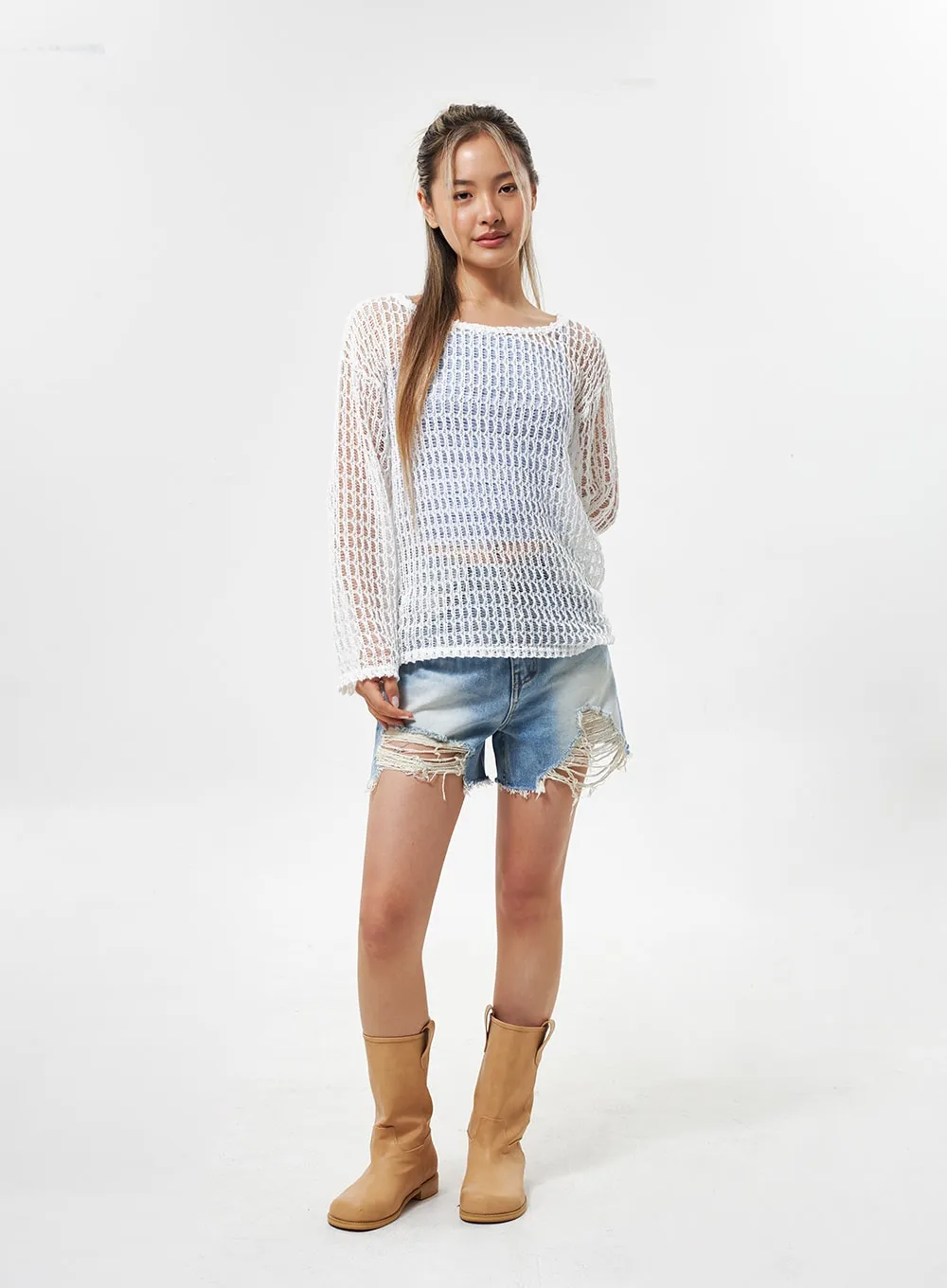 Ripped Hem Shorts CY331