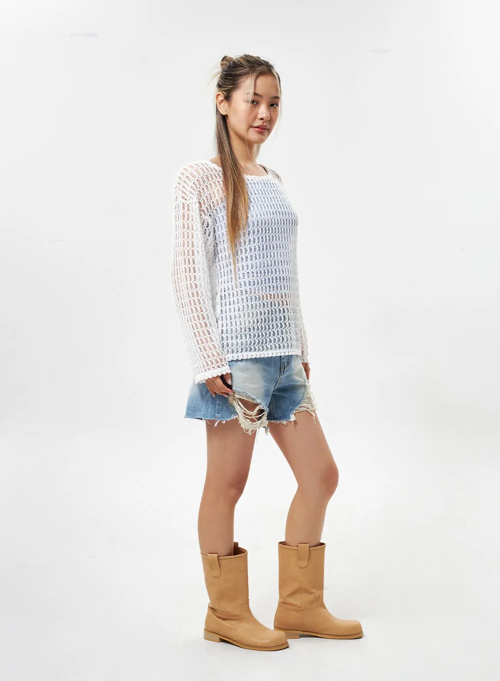 Ripped Hem Shorts CY331
