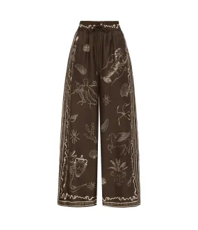 Sammy Silk Pant in Chocolate
