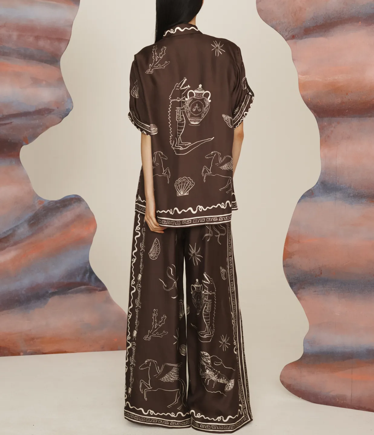 Sammy Silk Pant in Chocolate