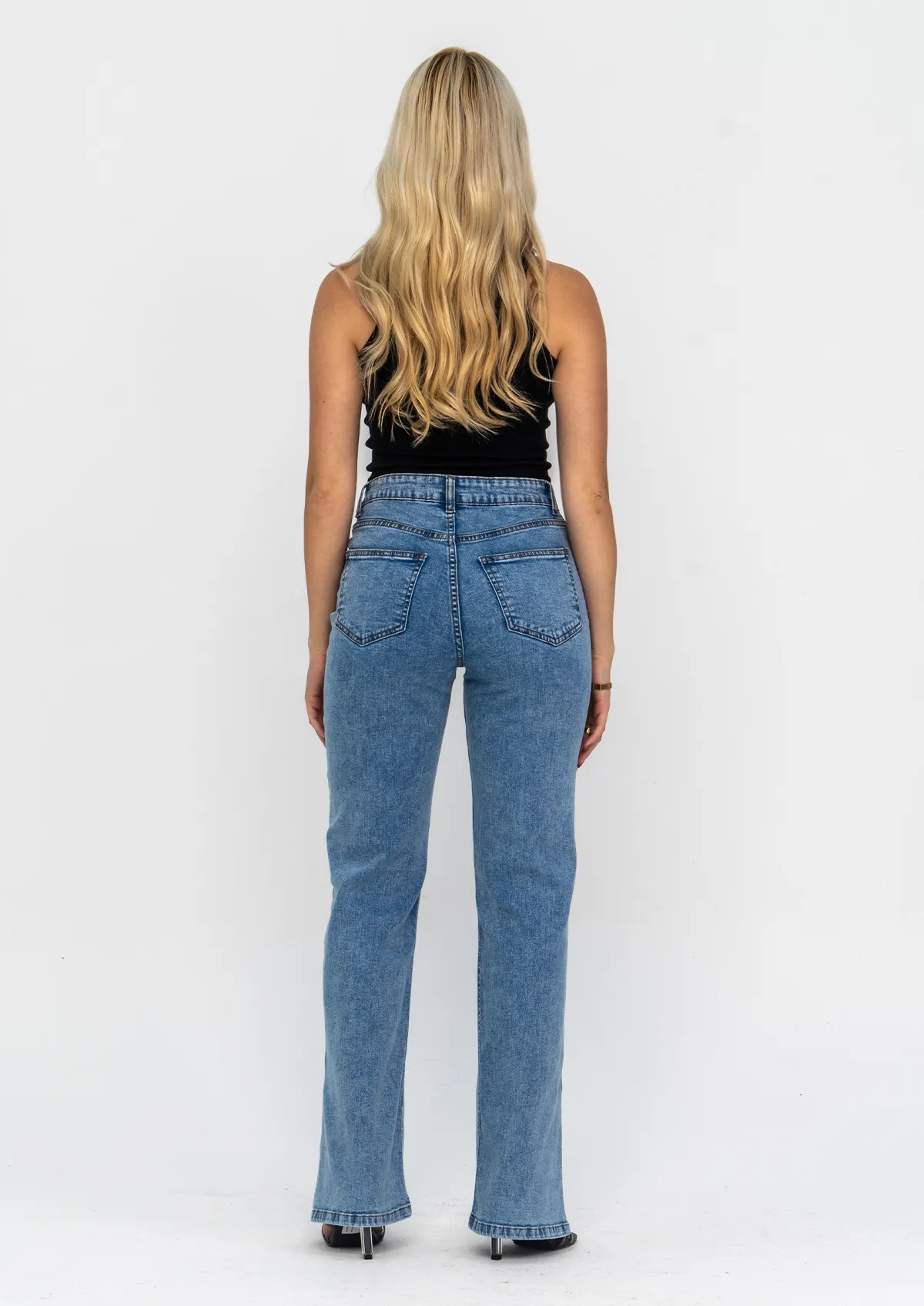 Split Hem Straight Leg Jeans