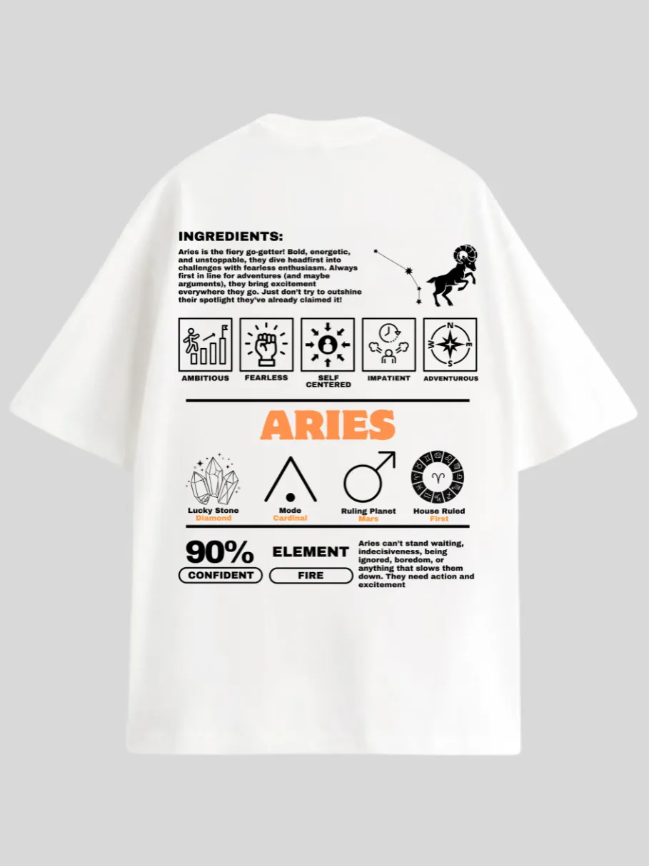 Zodiac Aries / Unisex Oversized T-shirt